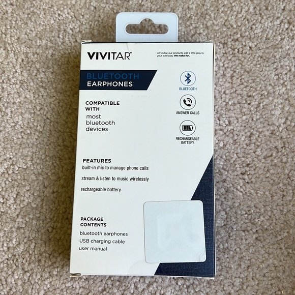 🌟Host Pick🌟 Vivitar Navy Blue Bluetooth Earphones - Picture 4 of 8